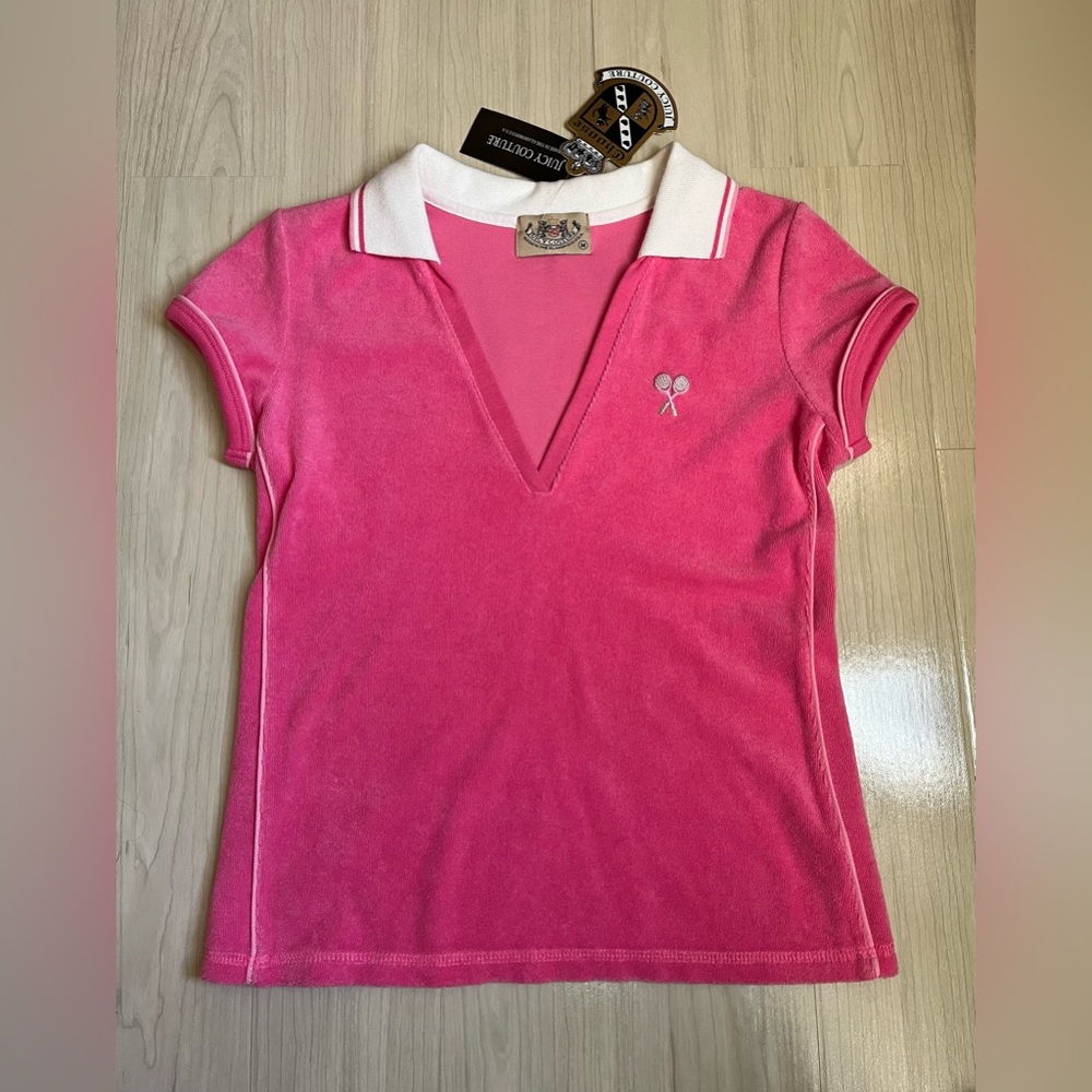 Juicy Couture VERY RARE NWT Barbie Pink Juicy Terry Cloth Capri Set 💕 - Picture 2 of 8